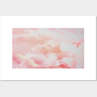 watercolor Pink sky background Posters and Art